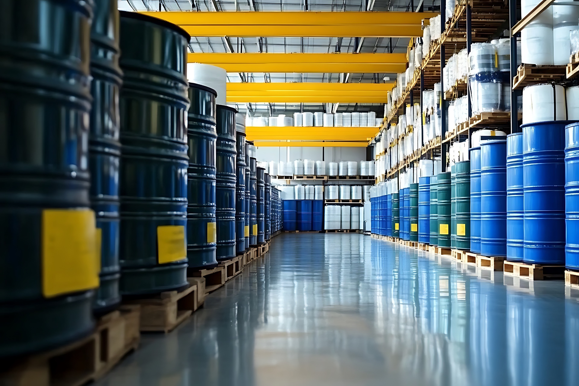 AHL-Tanks in einer Industriehalle lagern