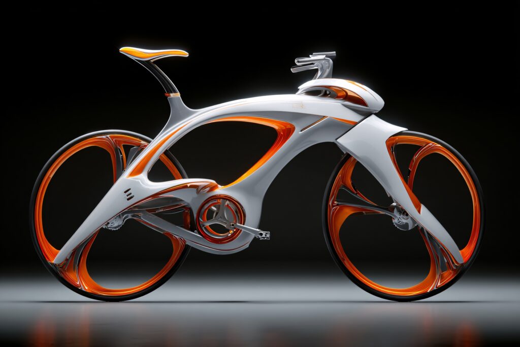 Modernes Hightech-Fahrrad mit futuristischem Design | Inliner Skates