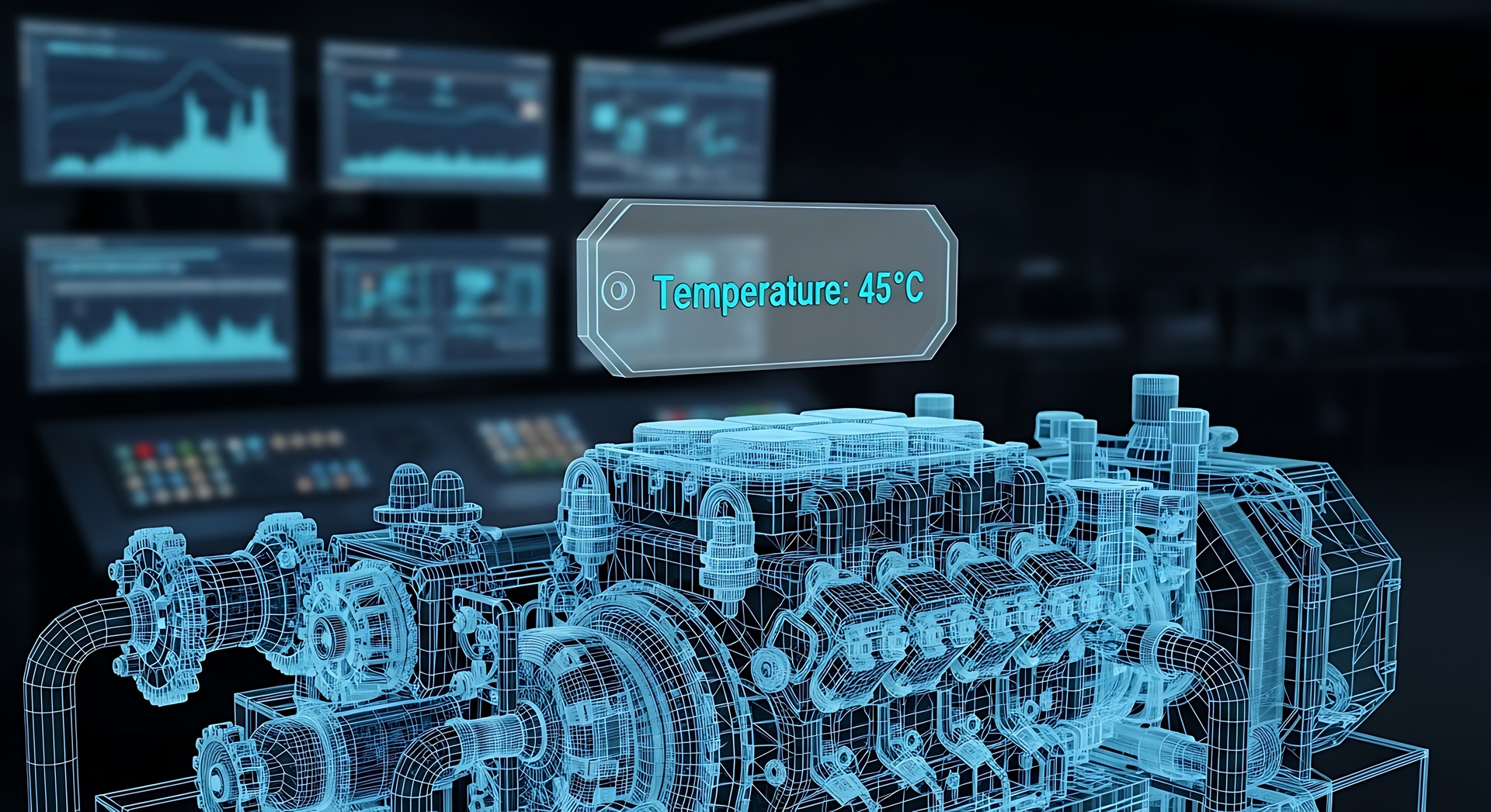 Digitale Visualisierung einer Maschine mit Temperaturanzeige | Begleitheizung Rohr